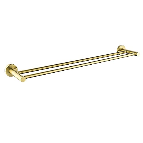 Toallero baño oro cepillado doble barra de pared moderno 2