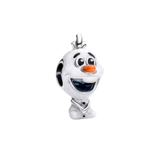 Abalorio muñeco de nieve Frozen de plata para pulseras de abalorios y charms 2