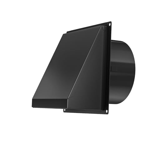 Hon&Guan 5 Inch Dryer Wall Vent with Removable Mesh Wall Mount Extractor Vent with Rubber Cushioned Non-Return Flap Metal Vent Covers for Home Wall/Air Condition/Range Hoods/Kitchen