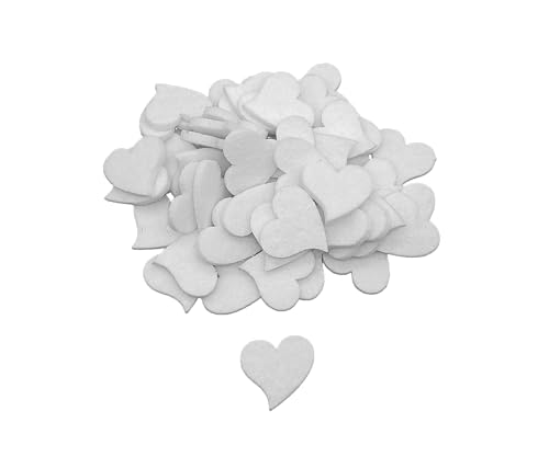 Generisch Herzen Filzherz Herz, Deko, 3mm Filz, 50 Stück, Weiss, 2,8cm