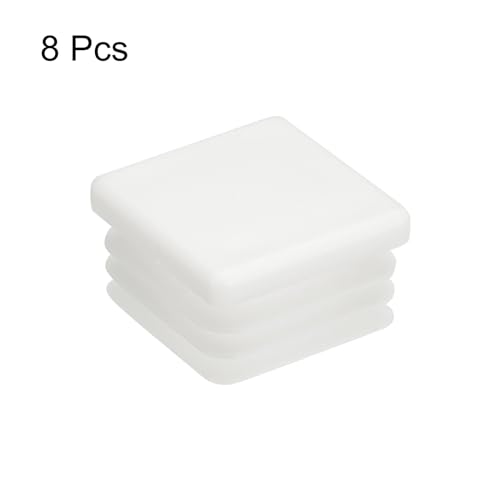 uxcell 8Pcs 25mmx25mm(0.98inch) Plastic Tubing Plug Square Post End Caps for Handrail Stair Newel Guardrail Tube White - Image 3