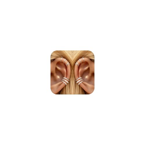 Image of Ear Cuffs Non Piercing Chunky Ear Cuff Earrings for Women Non Tarnish Clip on Cartilage Earrings Trendy Jewelry No Pierced Ears Fake Earring Set Fashion Accessories Jewelry Birthday Gifts