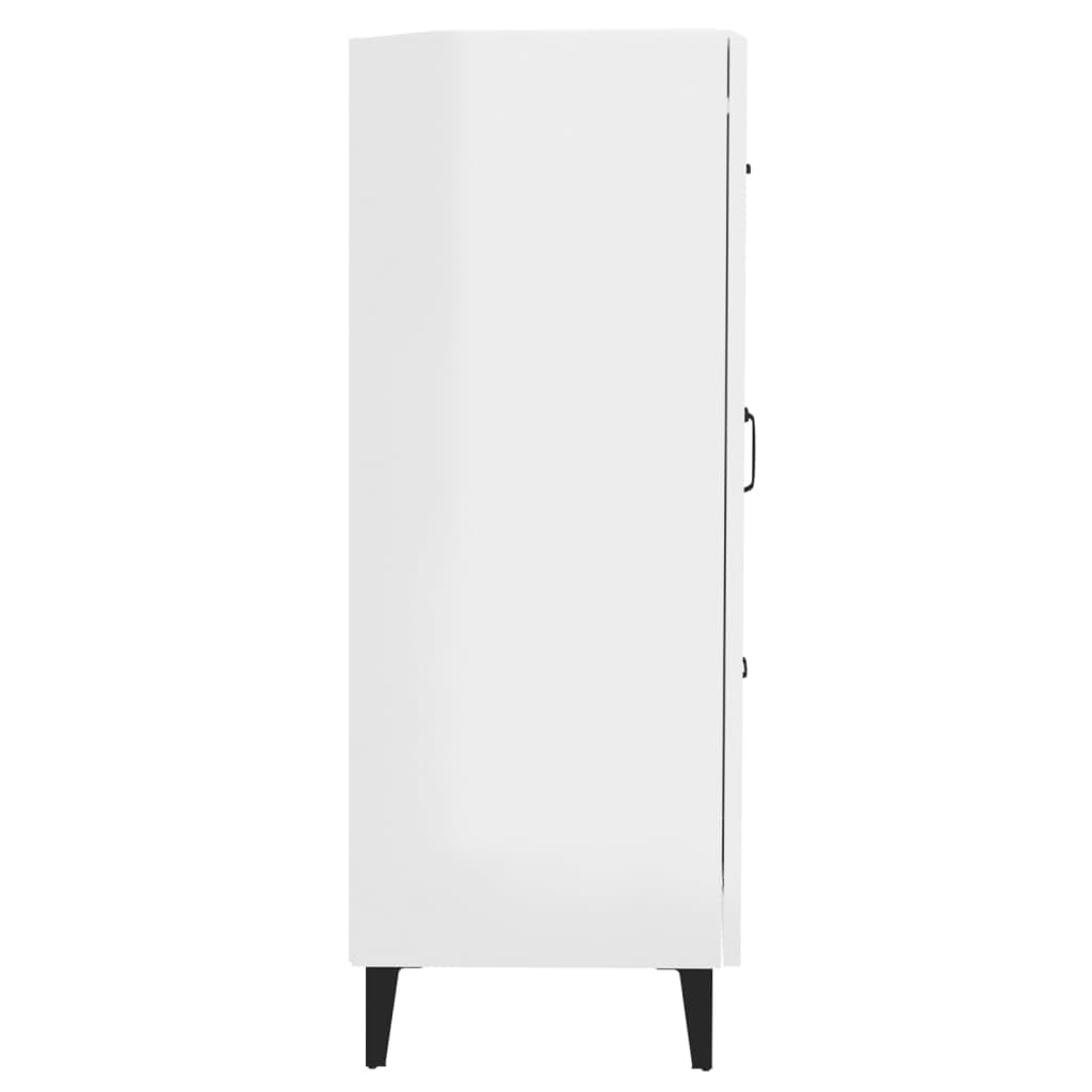 vidaXL Aparador Armario Mueble Auxiliar Almacenamiento Sala de Estar Comedor Cocina Dormitorio de Madera Contrachapada Blanco Brillante
