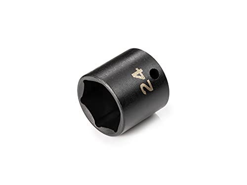 Image of TEKTON 3 /8 Inch Drive x 24 mm Shallow 6-Point Impact Socket | SID12124