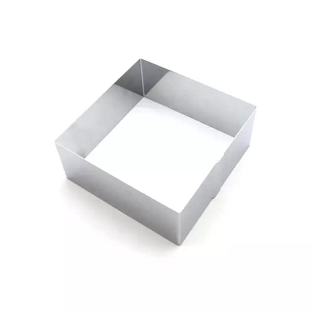 Stainless Steel Cheese Cake Square Ring Mousse Ring Cookie Cutter Set of 2 (4 Inch)-image-15