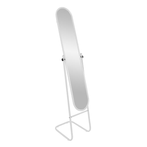 Harbour Housewares Round Full-Length Mirror - 153cm x 30cm - White Freestanding Bedroom Large Long Tall Full Length Mirror with Metal Frame for Living Room, Bedroom