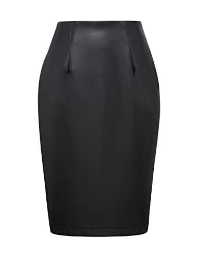 Amazon.com: IDEALSANXUN Black Leather Skirts for Women Midi