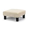 Joveco small foot rest stool ottoman 15 fabric square footstool upholstered footrest for chair under desk office living room wheat  urban country home decor