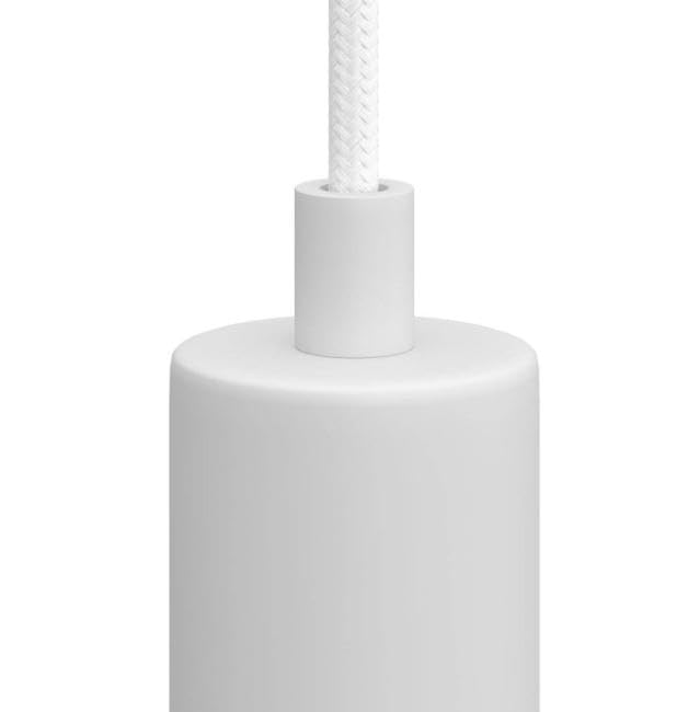 Metal Cylindrical Cap with Rod, Nut, and Washer - White by Creative Cables
