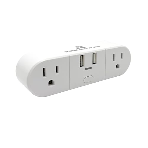 Reno Supplies Smart WiFi Plug with 2 USB Ports,15A 1875W, Smart Outlet for Smart Life App, Alexa, Google Home, No Hub Required, FCC Certified, 2.4G Hz WiFi Only (Pack of 1, 2 USB Ports)
