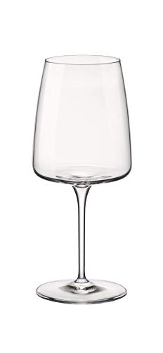 Bormioli Rocco Set di 4 calici da vino rosso Planeo Rosso (55,5 cl), moderni, quadrati, in vetro, di alta qualità, lavabili in lavastoviglie, bicchieri da degustazione di vino