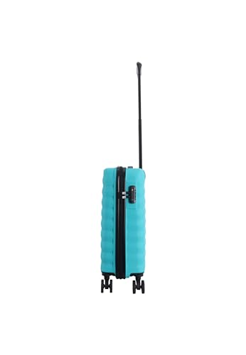 Ultra Lightweight Hard Case Travel Suitcase - Cabin Size - Small - Flow Collection - Dimensions: 56 x 39 x 20 cm - Capacity: 36L - Weight: 2.9 kg, turquoise, Modern3