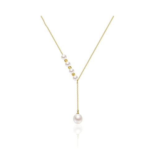 Chaîne de pendentif perle d'eau fraîche S925 pour look chic au quotidien