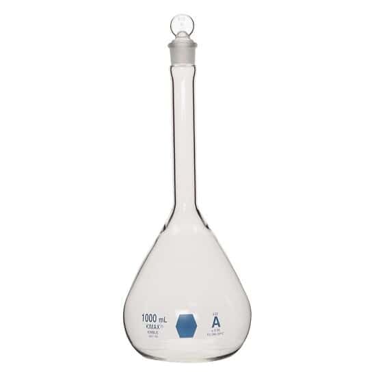 Kimax Green Coded Class A Volumetric Flask, 500 mL, 6/PK
