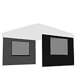 FIELDOOR タープテント 専用サイドシート 横幕 ウォールタイプ スチール製・アルミ製共通 [ブラック/窓付き] [3.0m専用] [2枚]