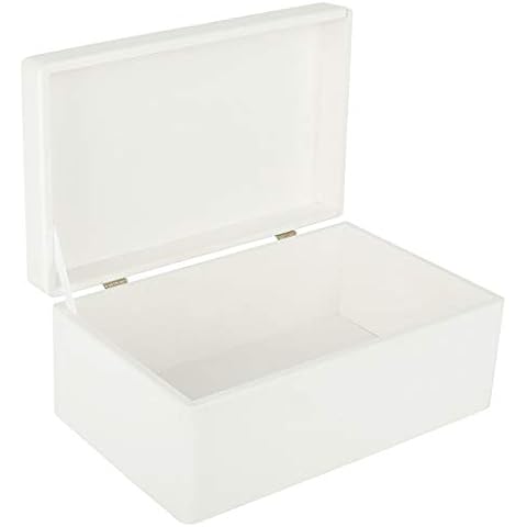 Creative Deco Large White Wooden Storage Box Cover
