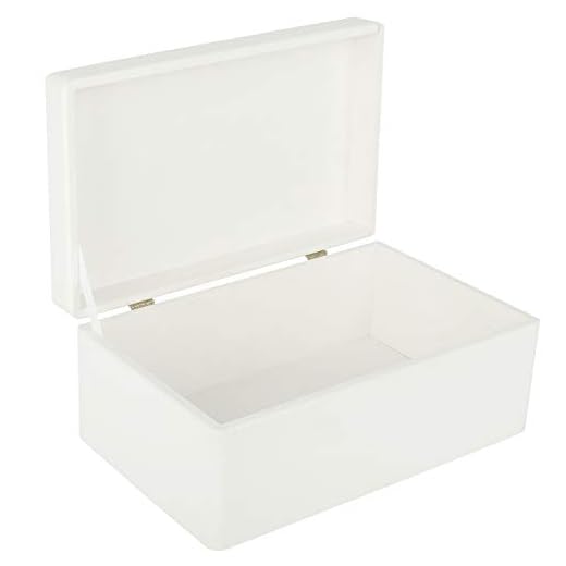 Creative Deco Vit Stor trälåda Förvaring Minnessak Trä | 30 x 20 x 14 cm (+/- 1cm) | Utan Handtag | med Lock | Bröst Att Dekorera | Perfekt för Dokument, Värderingar, Leksaker och Verktyg