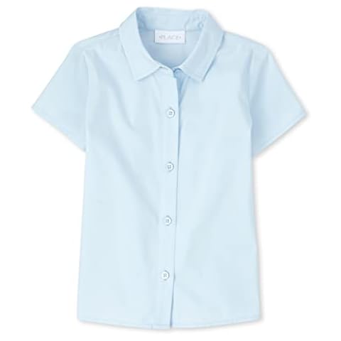 The Children's Place Girl's Short Sleeve Poplin Button Down Shirt Cover