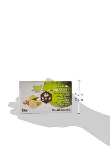 Ship - Té Verde de Jengibre y Limón - Caja de 25 Unidades - Aporta Vitaminas y Minerales - Sabor Dulce - imagen 7