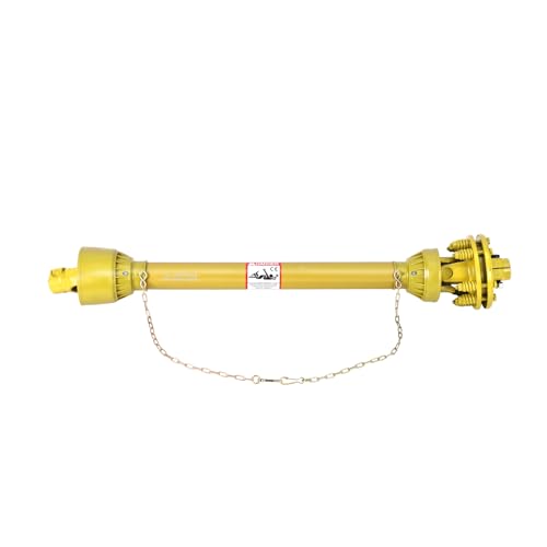 Serie 4 Zapfwelle Gelenkwelle mit Rutschkupplung 1 3/8 Zoll 6 Zahn beidseitig Teleskop 109145 cm Einsatzgehärteter Stahl für Traktor Mulcher Kreiselmäher Sichelmäher Schwerlast PTO Welle Gelb