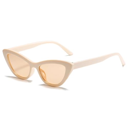 Lunettes de soleil œil de chat haut de gamme au design rétro chic orange