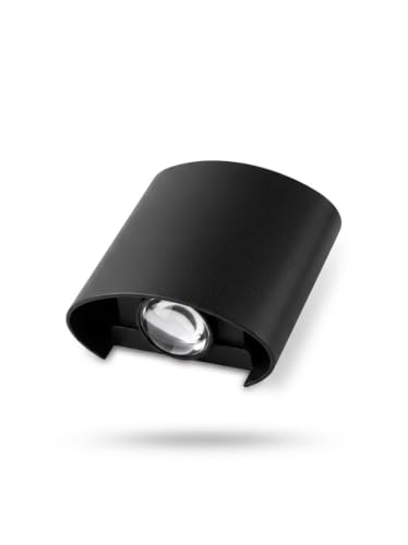 Image of 4W LED Up Down Wall Light, IP65 Waterproof Outdoor Lamp, Warm White 3000K, Modern Exterior Wall Sconce for Balcony, Porch, Garden, Gate, Staircase & Home Decor, Black Pack of (1)
