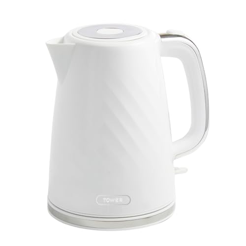 Image of Tower Premium Windsor Electric Kettle 1.7L, 1350W | Strix Controller, Rapid Boil in 45 Seconds, Auto Shut-Off, Boil-Dry Protection, 360 Power Base, Water Level Indicator, 2.5 Year Warranty (White)