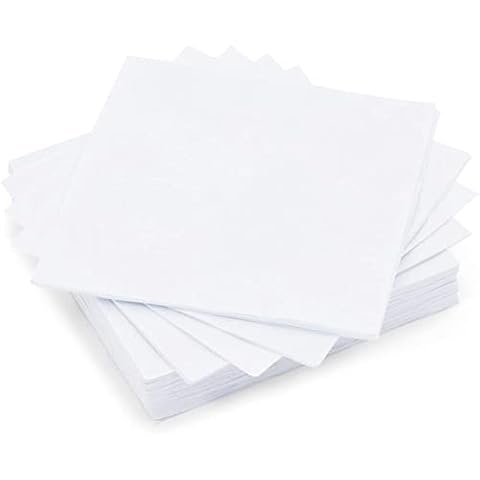100-Pack Cut Away Embroidery Stabilizer Backing 8"x8" (20 x 20 cm) Precut Sheets, White Cover