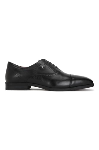 Image of Louis Philippe Men Premium Leather Breathable Lining Material Anti Slip with Heel TPR Sole Formal Oxford Shoes