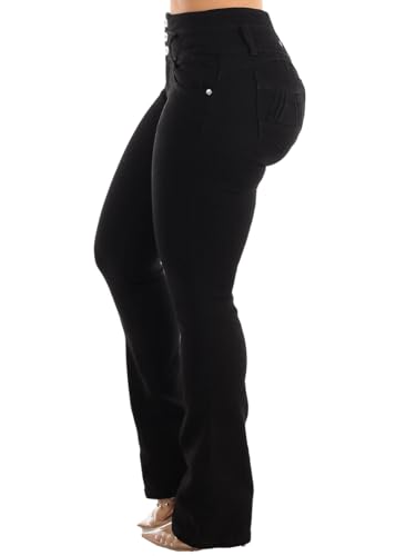 Image of Moda Xpress Women's Butt Lifting High Waisted Bootcut Jeans - Stretchy, Comfortable Flare Jeans in Junior Size Vintage Style