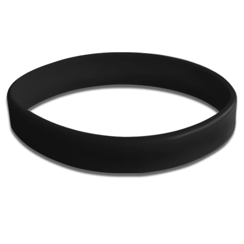 School Badges UK Plain Silicone Children Wristbands, Pack of 5 - Multiple Colours (Black)