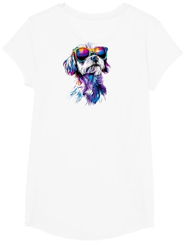 Malteser mit Sonnenbrille Maltese Hunde Liebe Süßer Malteser T-Shirt