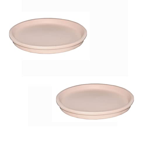 Image of Lasaki Round Ceramic Trays (Plates Saucers) for Pots, planters, Flower, Succulent(Set of 2,Pink,5 inch) R5(Plants not Included)