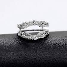 925 Sterling Silver Anniversary Ring Enhancer for Women Wedding Engagement Enhancer Ring White Gold Plated Y481-2D - Image 7