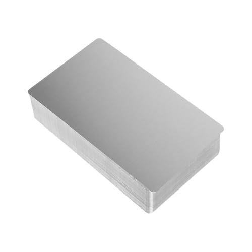 Cartes de visite gravure laser en aluminium argenté Galpada lot de 200