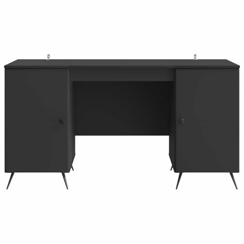 Bureau avec étagère noir pour optimiser les petits espaces informatiques - 5