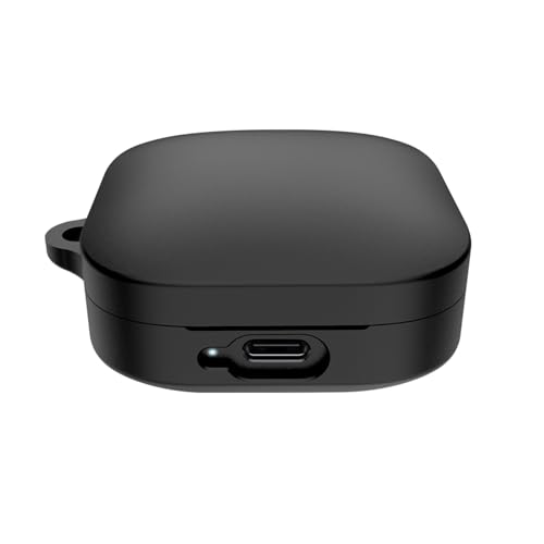 Custodia per Xiaomi Redmi Buds 6 Active Cover Protettiva in Morbido Finitura opaca Antiurto con Moschettone- Compatibile con Buds 6 silicone nero