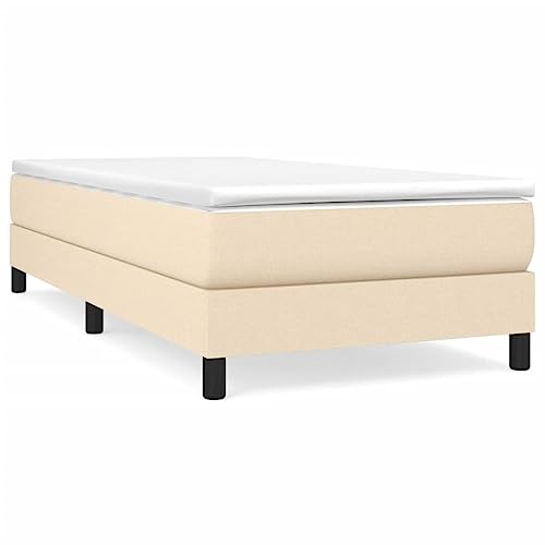 AJSEOYBS Bettrahmen,Bettlattenrost,Plattformbett,Boxspringbett Creme 80x200 cm StoffGeräuschlos,Geeignet für Schlafzimmer Leicht zu installieren – Bild 4