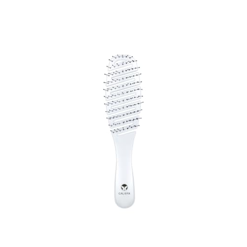Calista Tools SMOOTHIE Brush White Flexible Vented Detangler Brush for Women Wet & Dry Hairbrush for Pain-Free Styling Breakage Reducing Hair Brush for All Hair Types Smoothing & Detangling Brush