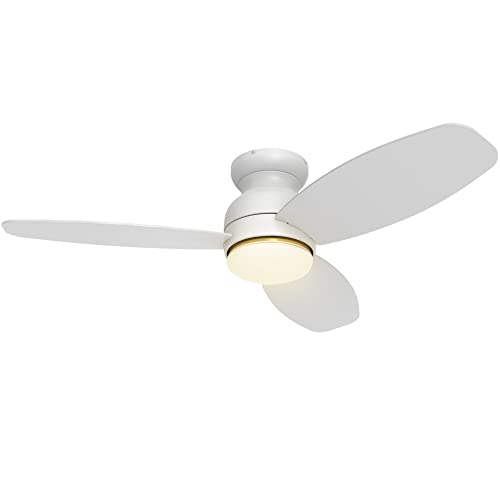 Low Profile Ceiling Fan With Lights And 10 Speeds, Dimmable Smart Ceiling Fan Compatible with Alexa,...