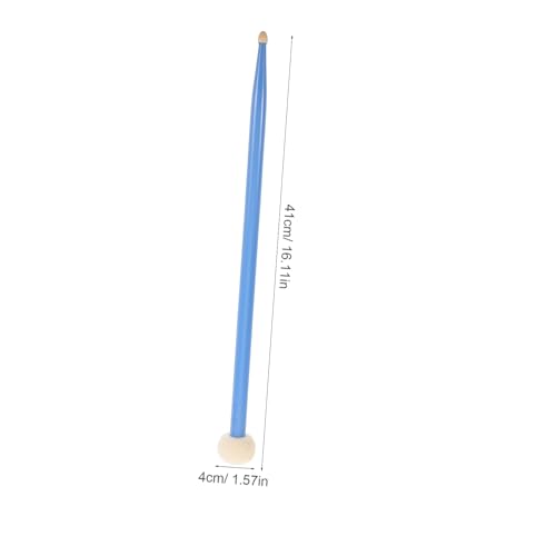 Baquetas TOYANDONA de arce con cabezas de fieltro suave para caja, diseño innovador de doble cabeza, herramientas de percusión duraderas para bandas de marcha y uso en instrumentos musicales, color azul miniatura 2