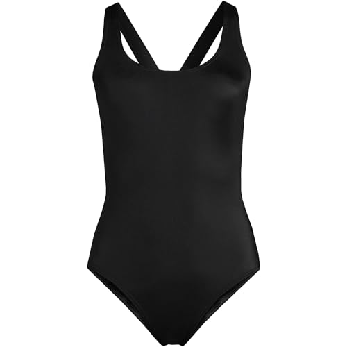 Lands' End Women's Chlorine Resistant Scoop Neck X-Back High Leg Soft Cup Tugless Sporty One Piece Swimsuit3
