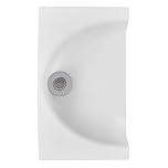 Frienda Urine Diverter Privy Complete Urine Separator with Stainless Steel Sink Lid for Compost Toilets, White (1 Pcs,Semi-Circular)