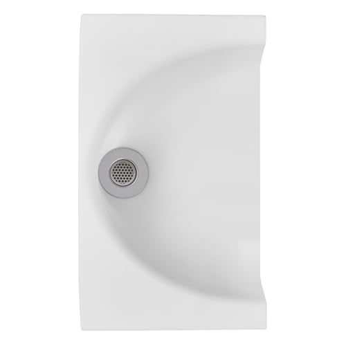 Frienda Urine Diverter Privy Complete Urine Separator with Stainless Steel Sink Lid for Compost Toilets, White (1 Pcs,Semi-Circular)
