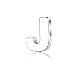 CANDYFANCY J Initial Pendant 925 Sterling Silver Letters Personalized Alphabet Pendant Fit 1mm Box Chain