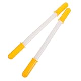 BESTonZON 2個用ロッキングホースハンドル プラスチック製ねじ込み式グリップ 握りやすい乗用馬用交換パーツ イエロー 素材で耐久性あり