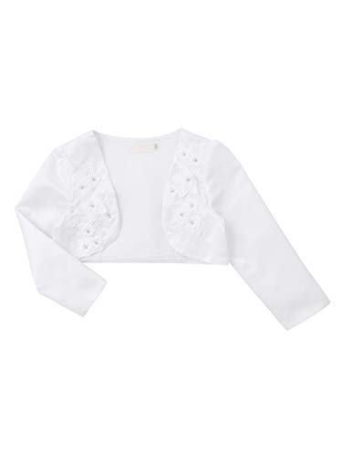 Choomomo Kids Girls Long Sleeve Open Front Bolero Cardigan Shrug Flower Wedding Princess Dress Cover Up Tops3