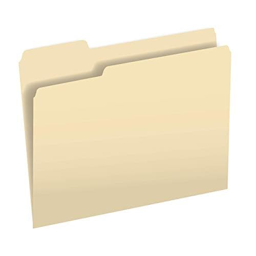 The File King 1/3 Cut File Folders Letter Size - 100 Pack | Manilla Folders 8.5 x 11 | Assorted 3 Tabs | Heavy Duty 11-Point Fiber | Made in USA |