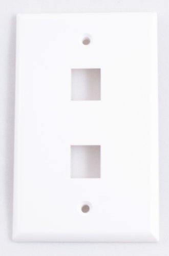 Legrand - OnQ Single Gang Keystone Phone Wall Plate and Cable Wall Plate High-Impact Flame Retardent Plastic Wallplate White 1 Count WP3402WH