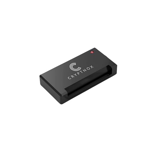 Cryptnox® USB-Smartcard-Leser (CAC) für Computer – Kompatibel mit Windows 10 & Linux – Common-Access-Card-Leser – USB-2.0-Vollgeschwindigkeit – PC/SC-2.0-Standard
